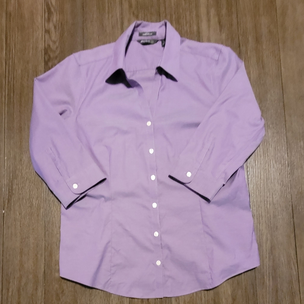 Eddie Bauer Button Up Shirt Women's Size L Stretch Wrinkle Resistant